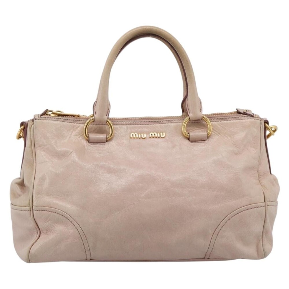 Miu Miu Vitello Lux Ring Satchel Leather Medium
